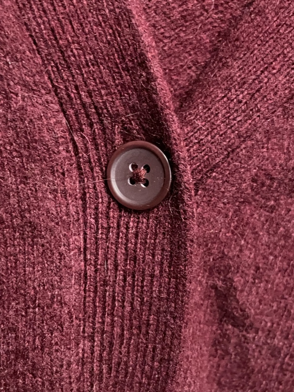 Uniqlo Burgundy Wool Alpaca Blend Cardigan Women’s Size Small - Picture 4 of 11